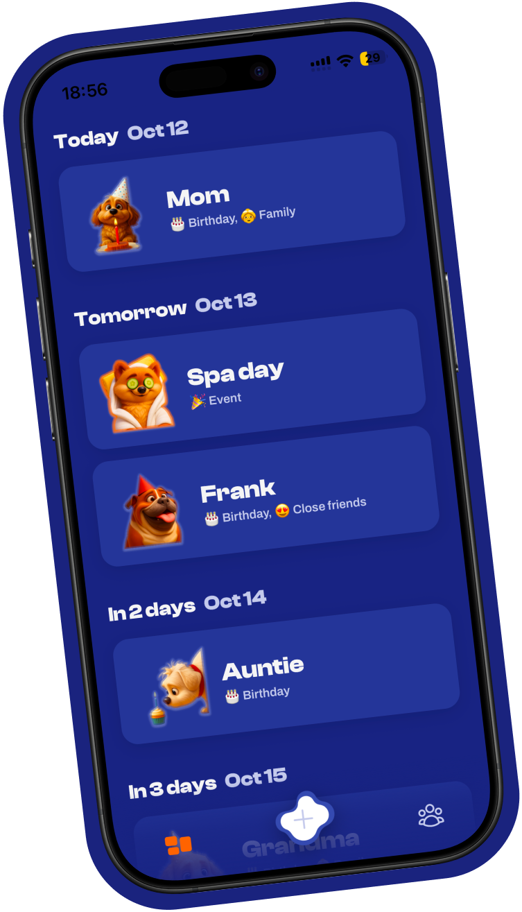Woof! Remember app interface